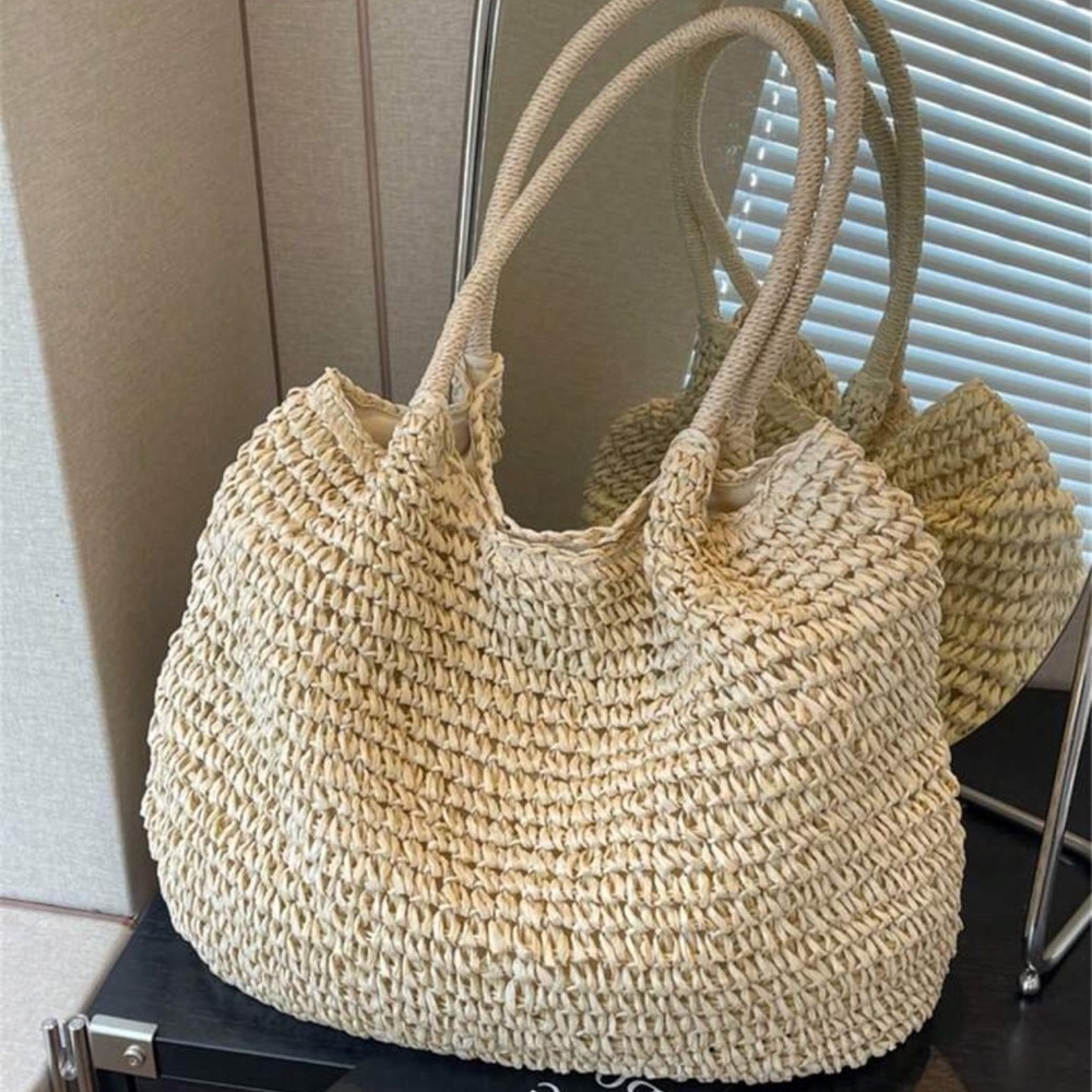Beach Raffia Tote Bag - Picture 2 of 3